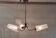 Brass three-light chandelier with glass tulips - 1950s/60s