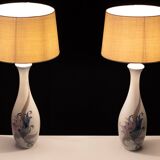 Pair Large Ceramic Table lamps Schoonhoven Plateel 1970s