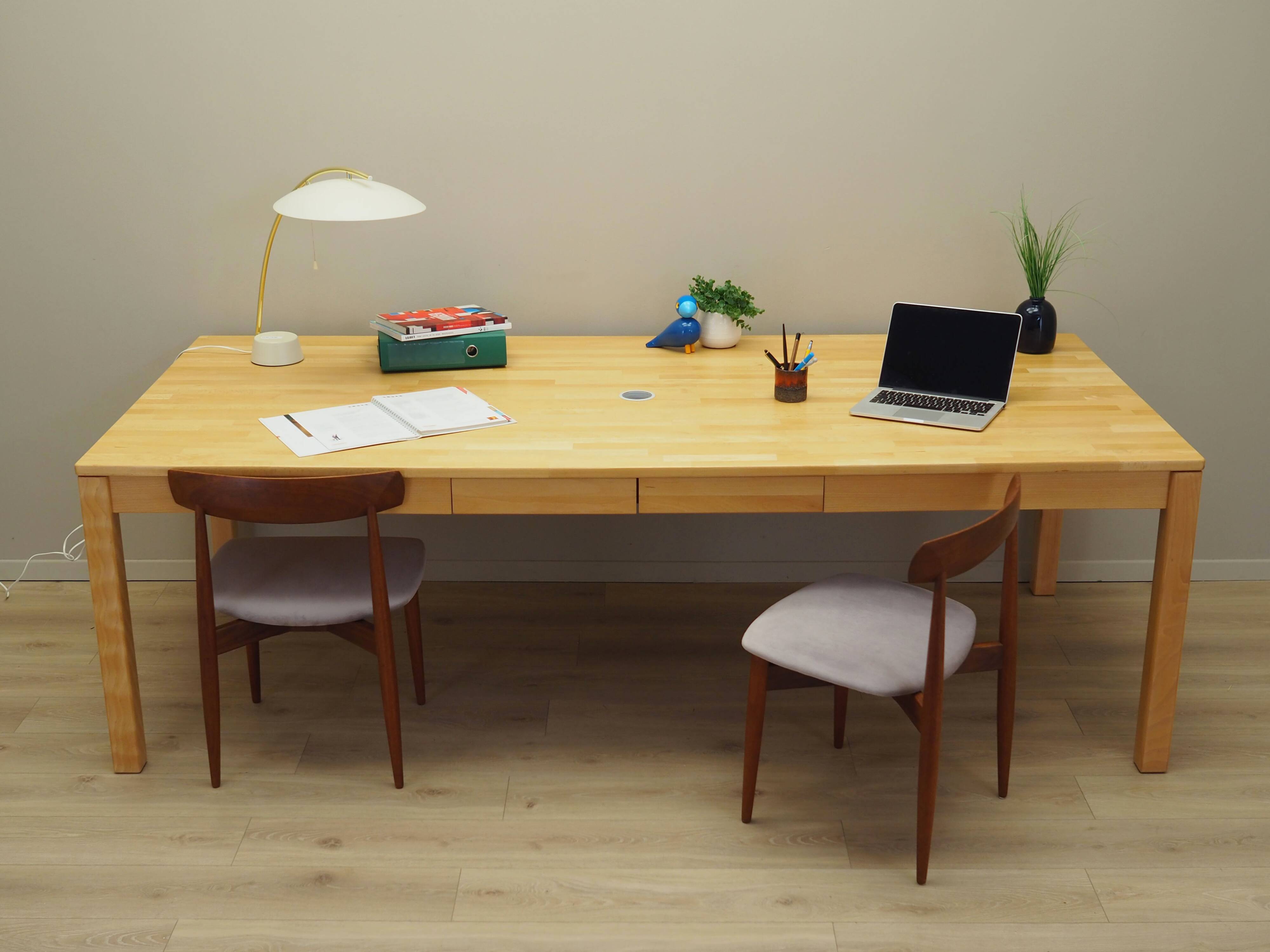 Beech desk, Danish design, 1980s, production: Denmark