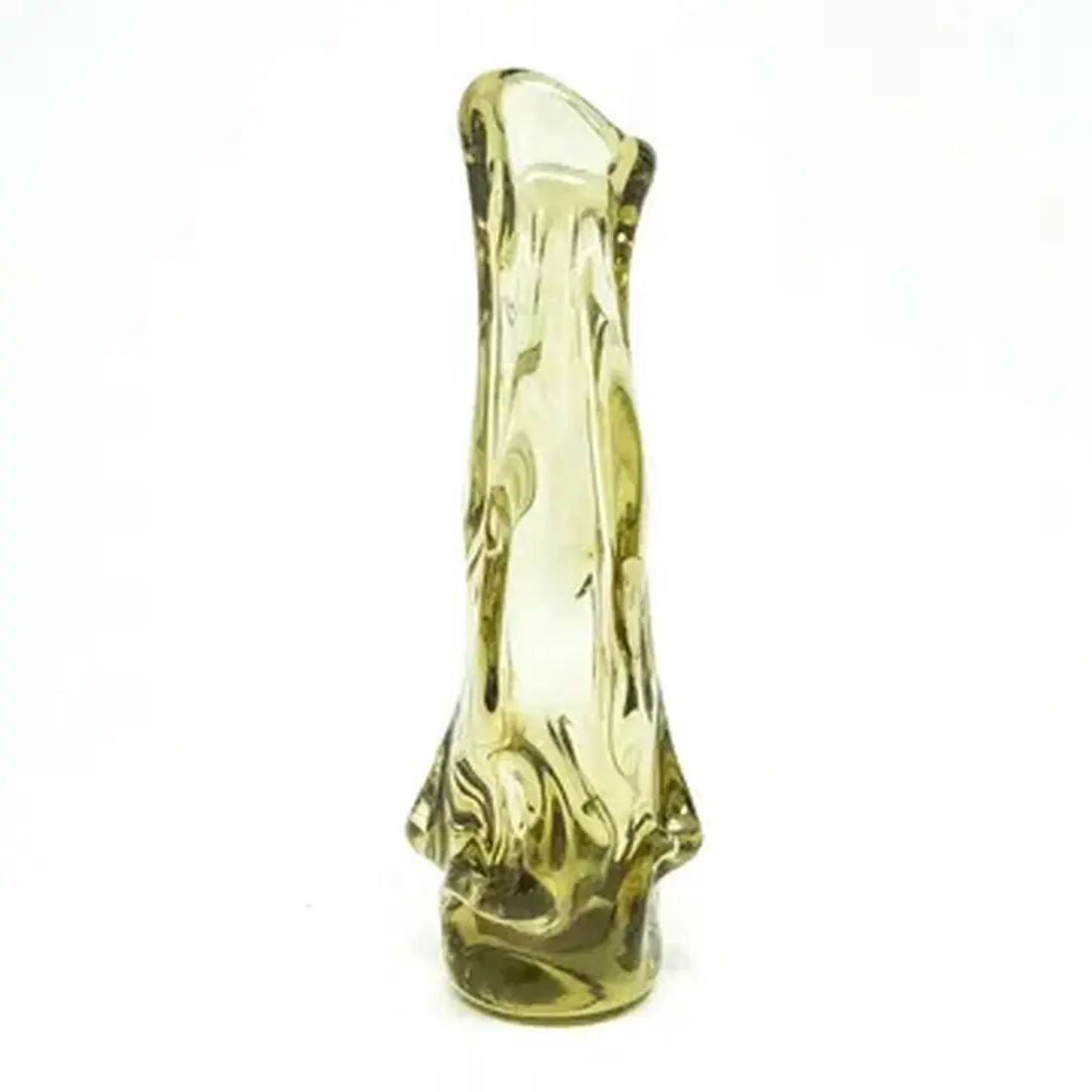 Sekacz vase, crumpled glass, Huta Wołomin, Poland, 1980s