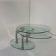 Oval designer coffee table in tempered glass