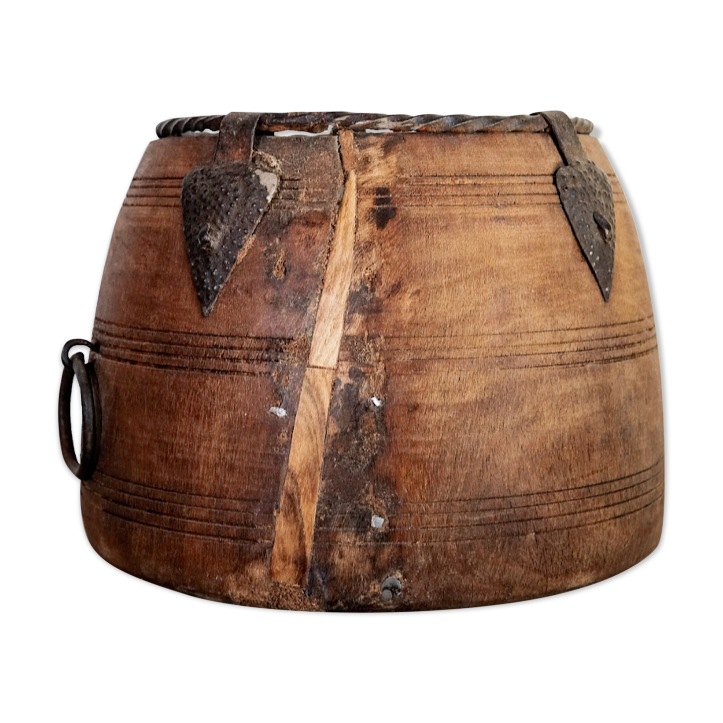 Old wooden pot