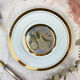 Decorative round porcelain dish "the art of chokin" made in japan