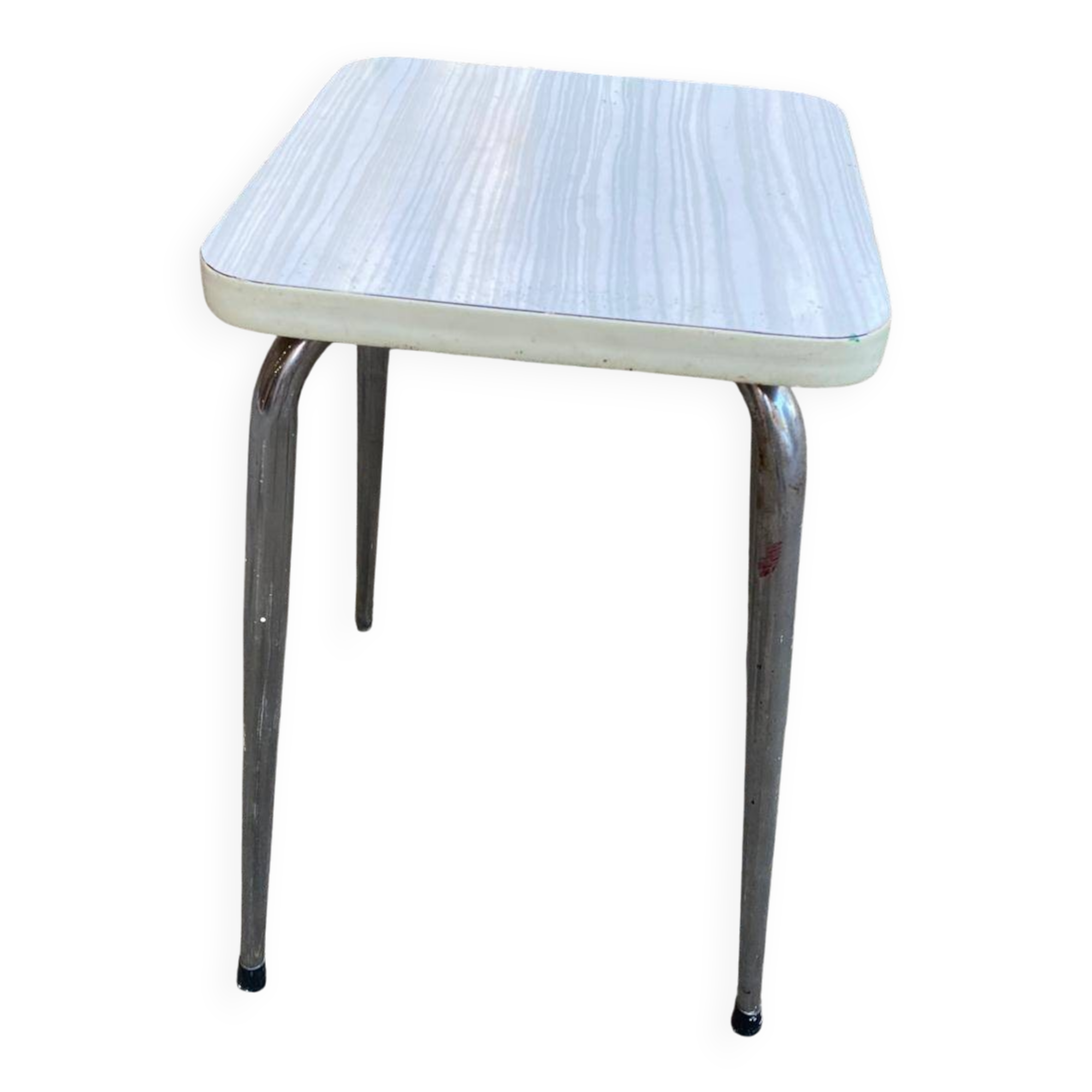 Steel and beige Formica stool