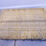 Wicker and iron serving tray