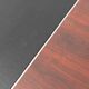 Vintage wooden desk with black faux leather insert – 1970s modernist design