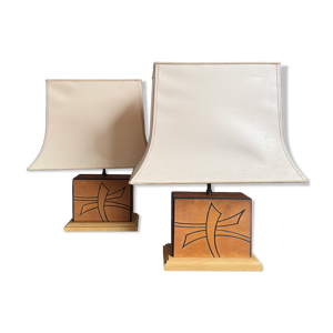 lampes pagodes cuir et