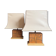 70s leather and wood pagoda lamps