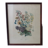 Lithographie Vilmorin encadrée, bouquet No 3, 1853, E. Champin