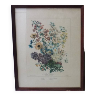 Lithographie Vilmorin encadrée, bouquet No 3, 1853, E. Champin