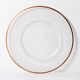 Large Vintage Glass Plate, Patterned Crystal Platter with Bronze Rim. Italy