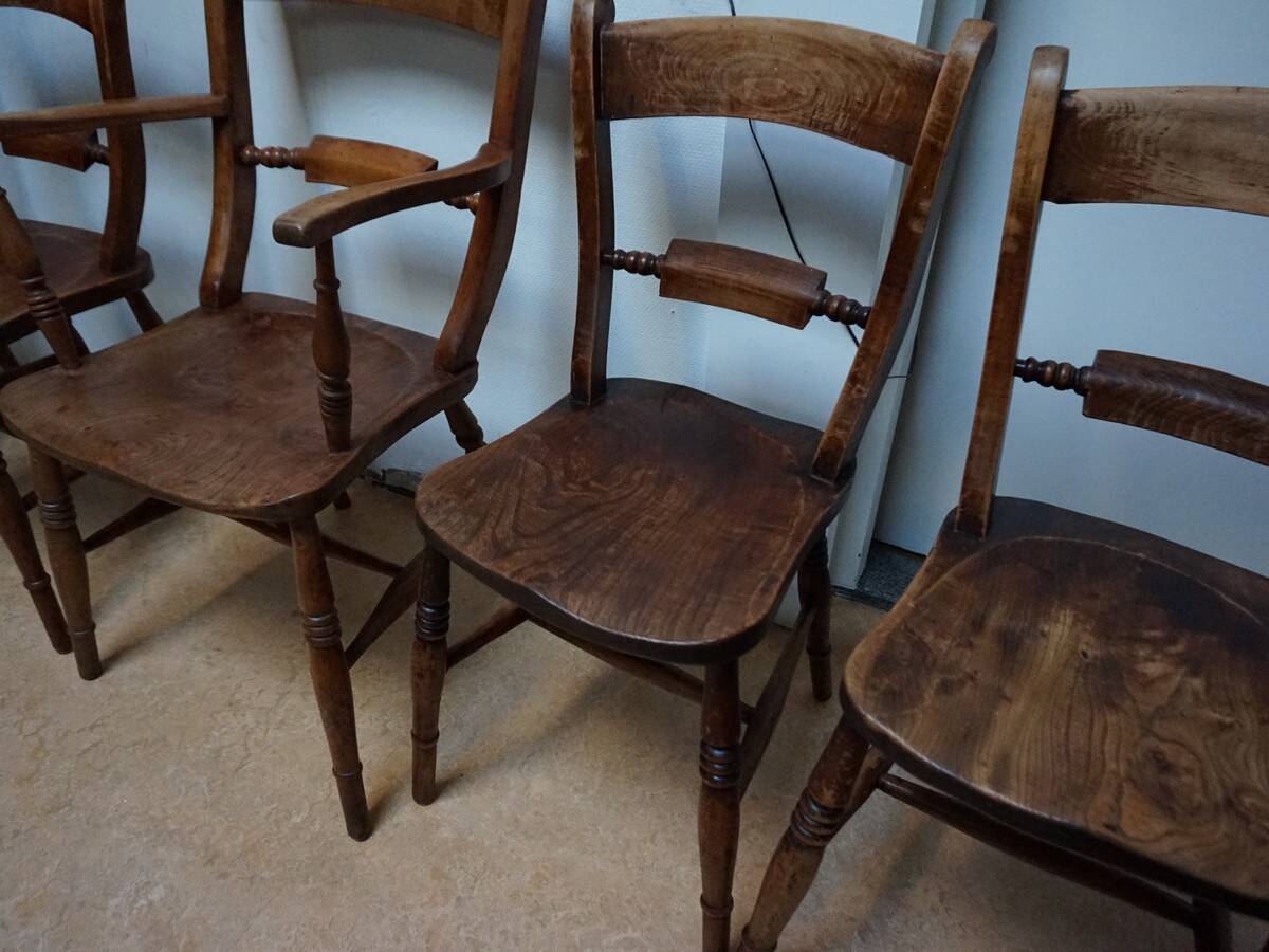 Antique Oxford Windsor chairs, 1850s set of 5