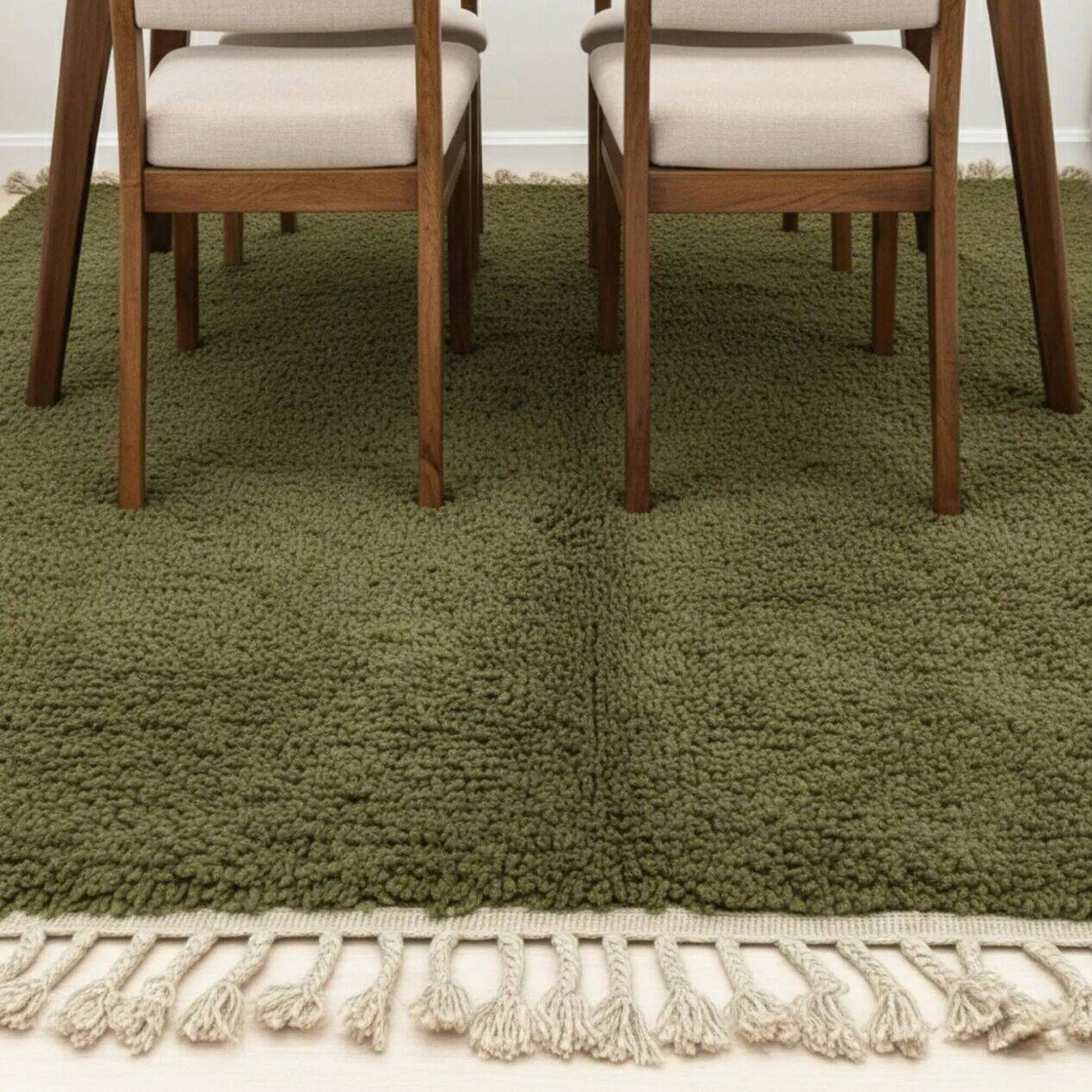 Set of 3 Handmade Green Rugs – 2x (2.5x1.5 m) + 1x (3x2 m)