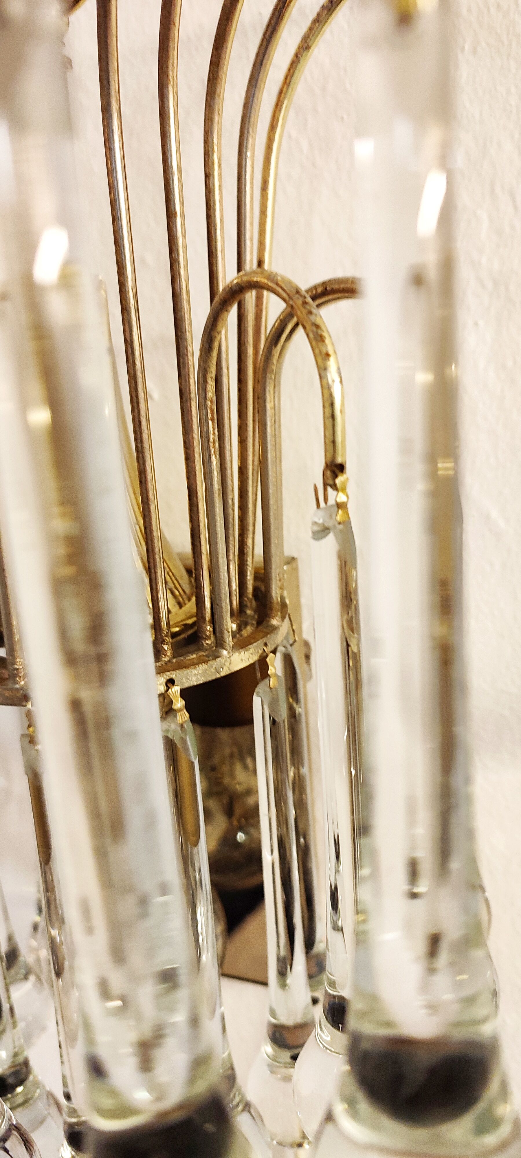 Wall lamp "Venini" of crystals. Italy 1970s