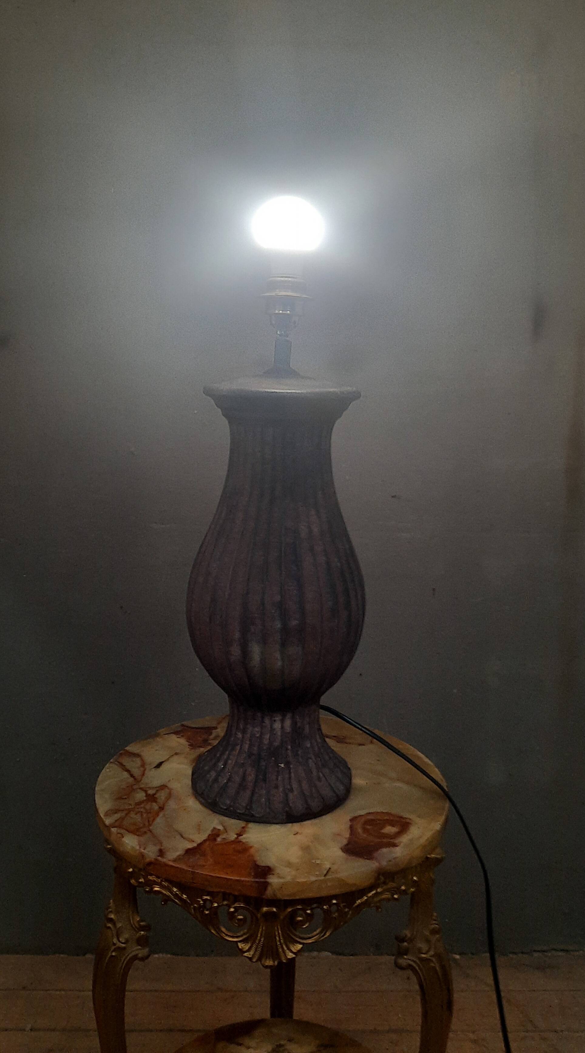 Glazed terracotta lamp