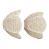 Pair of braided raffia appliques