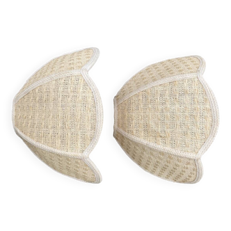 Pair of braided raffia appliques