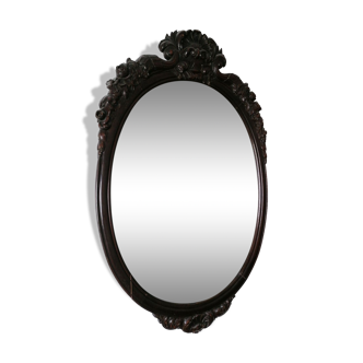 Carved wooden mirror