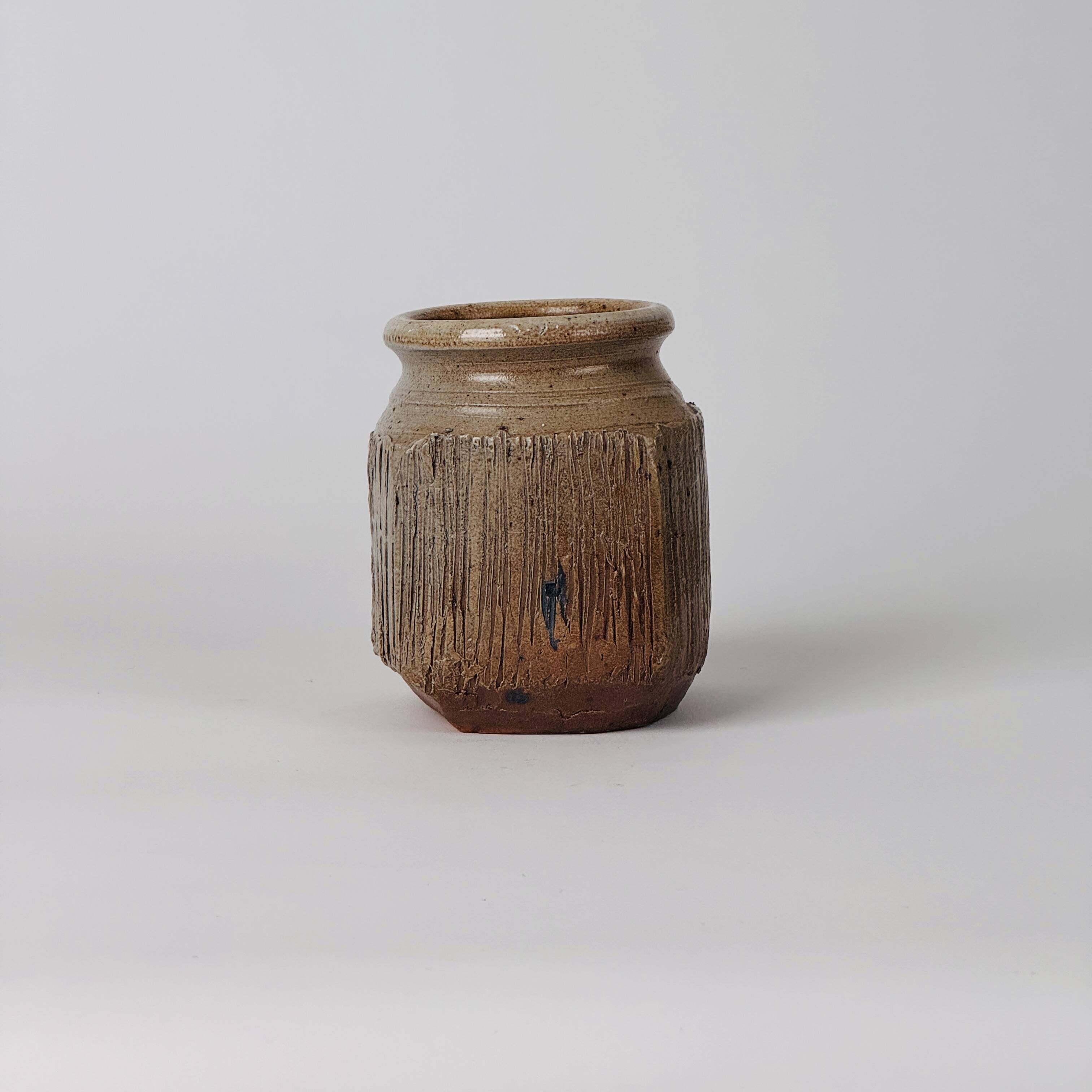 Stoneware vase by Gustave Tiffoche, Guérande, circa 1970