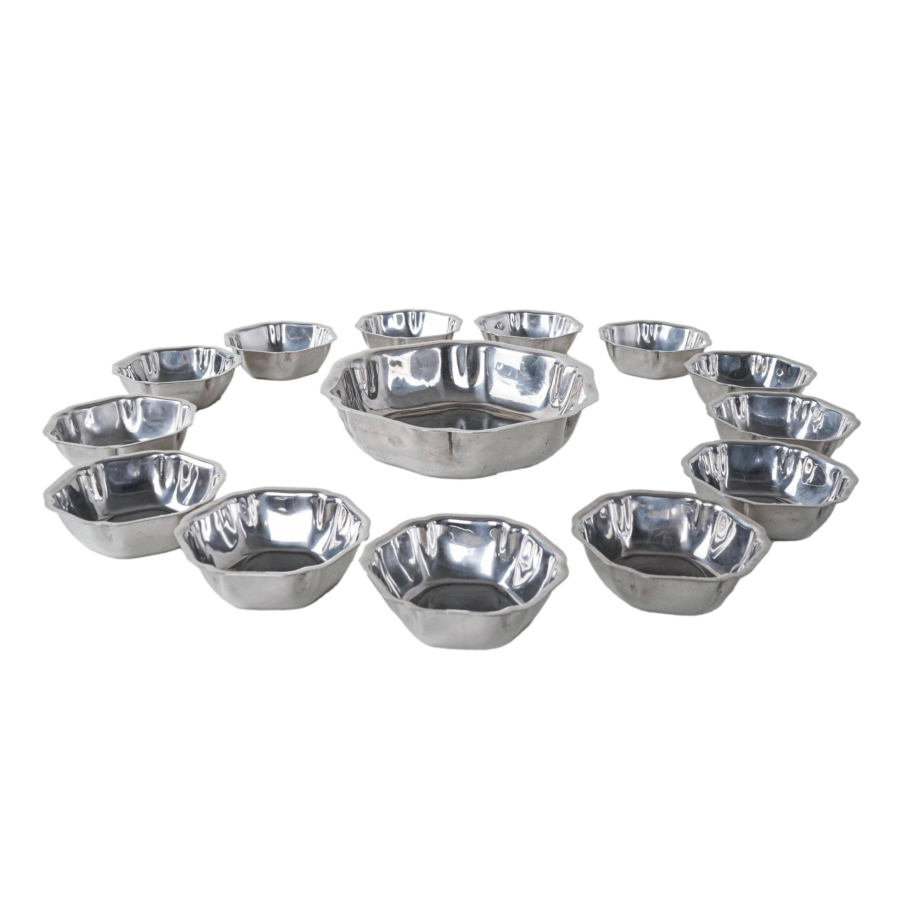 Set of stainless steel bowls, Italian design, 1980s, made in Italy