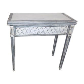 Louis XVI style game table - grey and white patina console