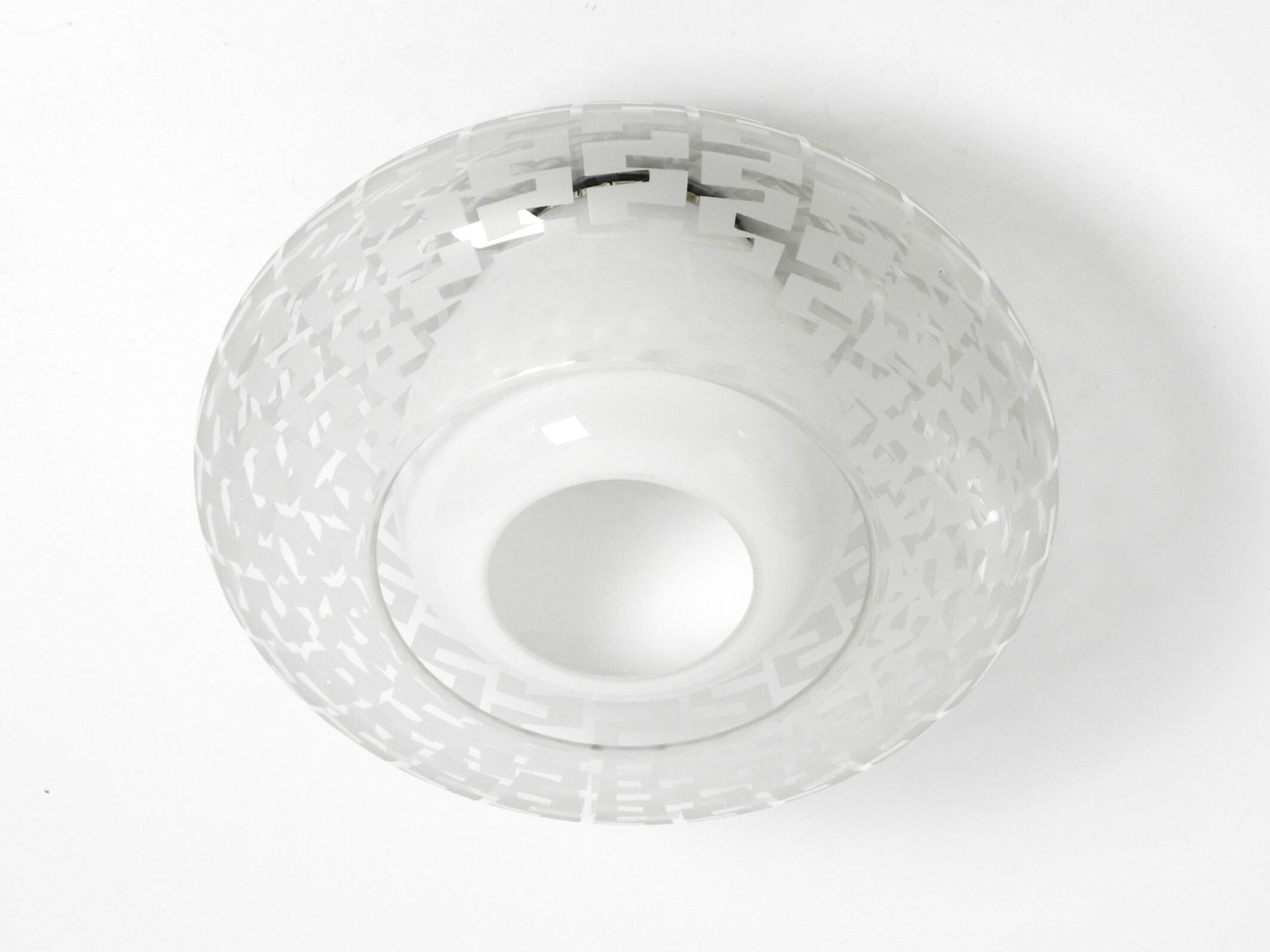 Original large Mid Century double glass ceiling lamp by Wilhelm Wagenfeld f