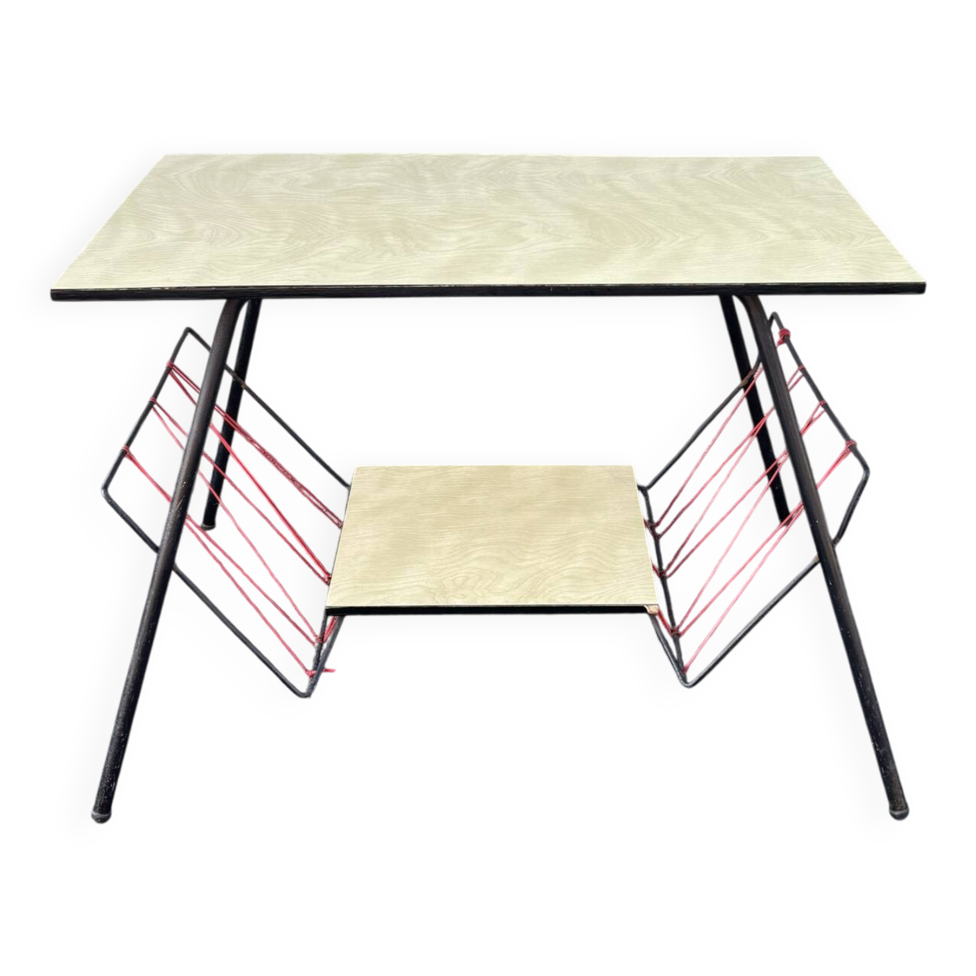 Desserte porte-revues vintage en Formica – Années 60/70
