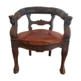 1920 sculpted office armchair with griffon head