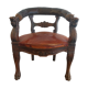 Fauteuil de bureau 1920 sculpté à tête de griffon