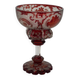 Grande coupe en cristal - Motifs d'animaux, époque 19ᵉ siècle