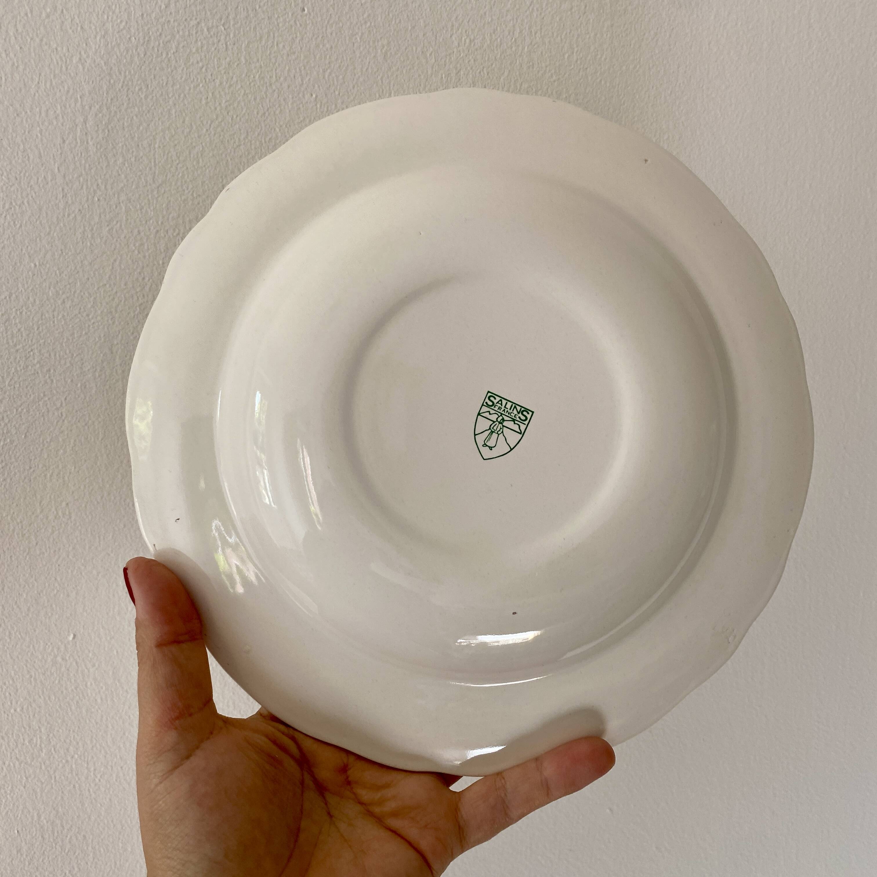 Set of 6 vintage Salins soup plates