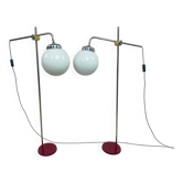 Lampes sur pied chromées modernes du milieu du siècle par paires