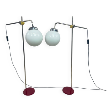 Lampes sur pied chromées modernes du milieu du siècle par paires