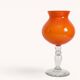 Murano Orange Cased Glass Large Goblet Vase, Italy, 1970s