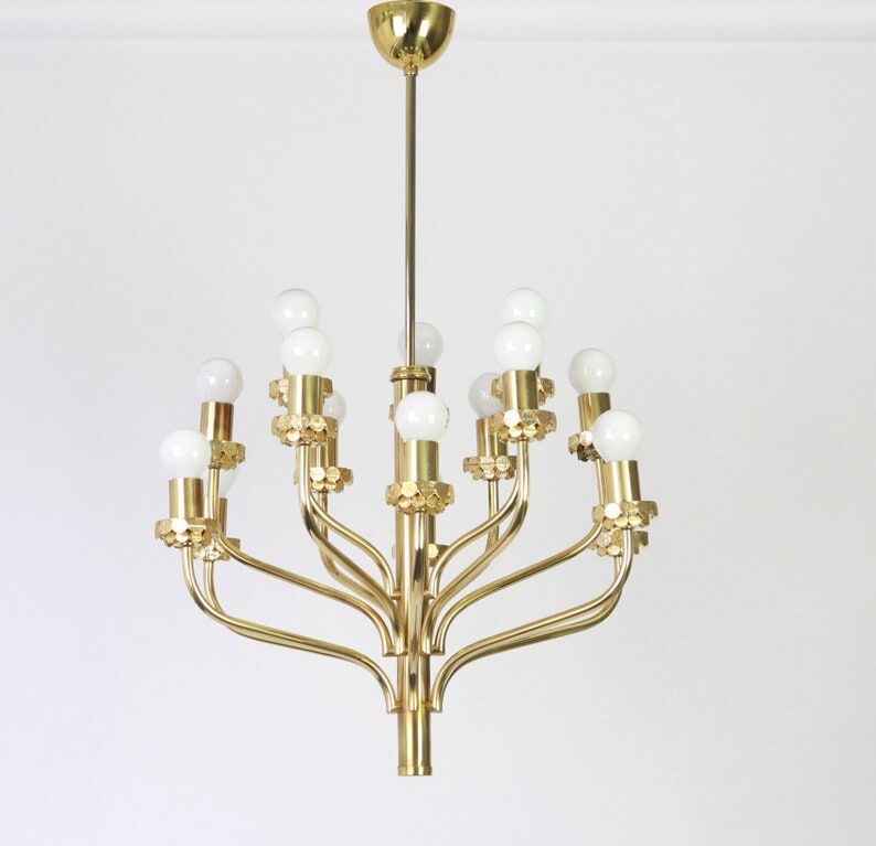 Brass chandelier 1970s