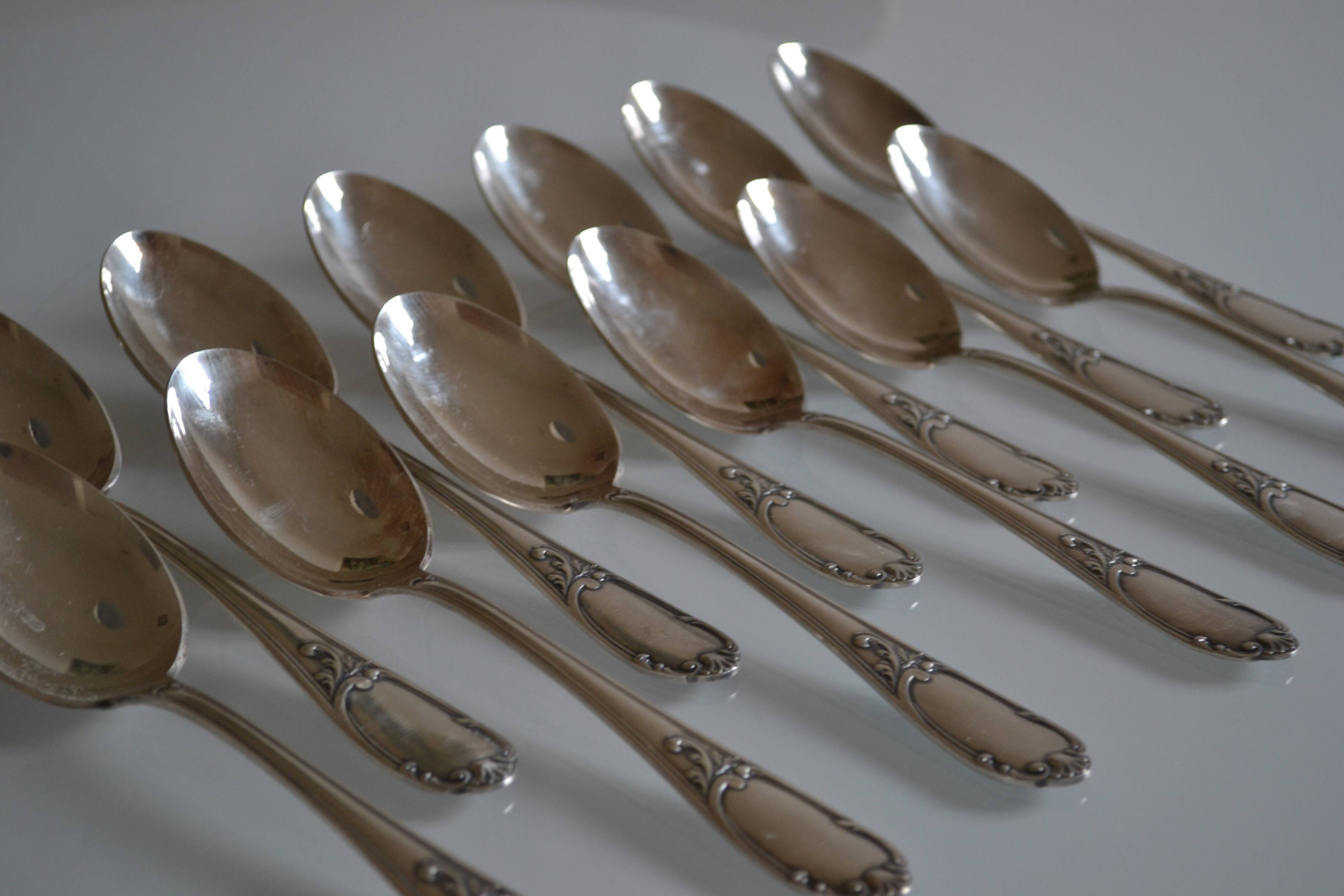 12 silver plated soup spoons Frionnet François