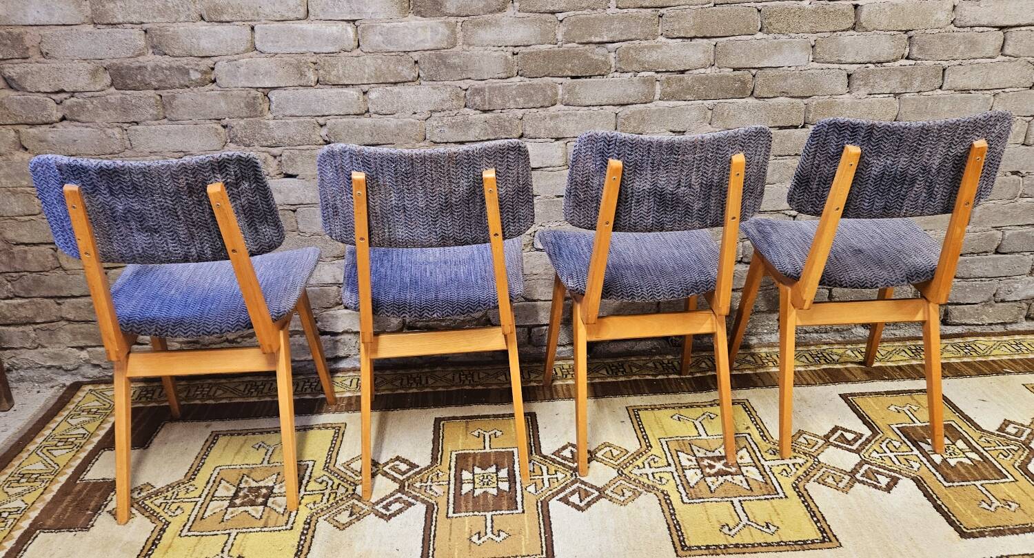 Set of 4 vintage 1960s Scandinavian chairs
