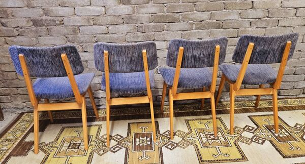 Set de 4 chaises scandinaves 1960 vintage