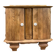 Small accent table / Art Deco bedside table in solid oak and beige marble