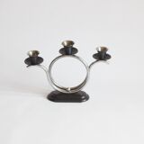 Art Deco Tubular Steel And Bakelite Candelabra, Netherlands 1930s