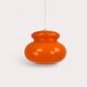 Vintage Space Age Orange Glass Pendant Light