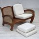 1970s, Danish 2-seater sofa by Klaus Wettergren, cotton fabric, teak wood.
