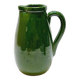 Pottery pitcher carafe terracotta green glazed ceramic