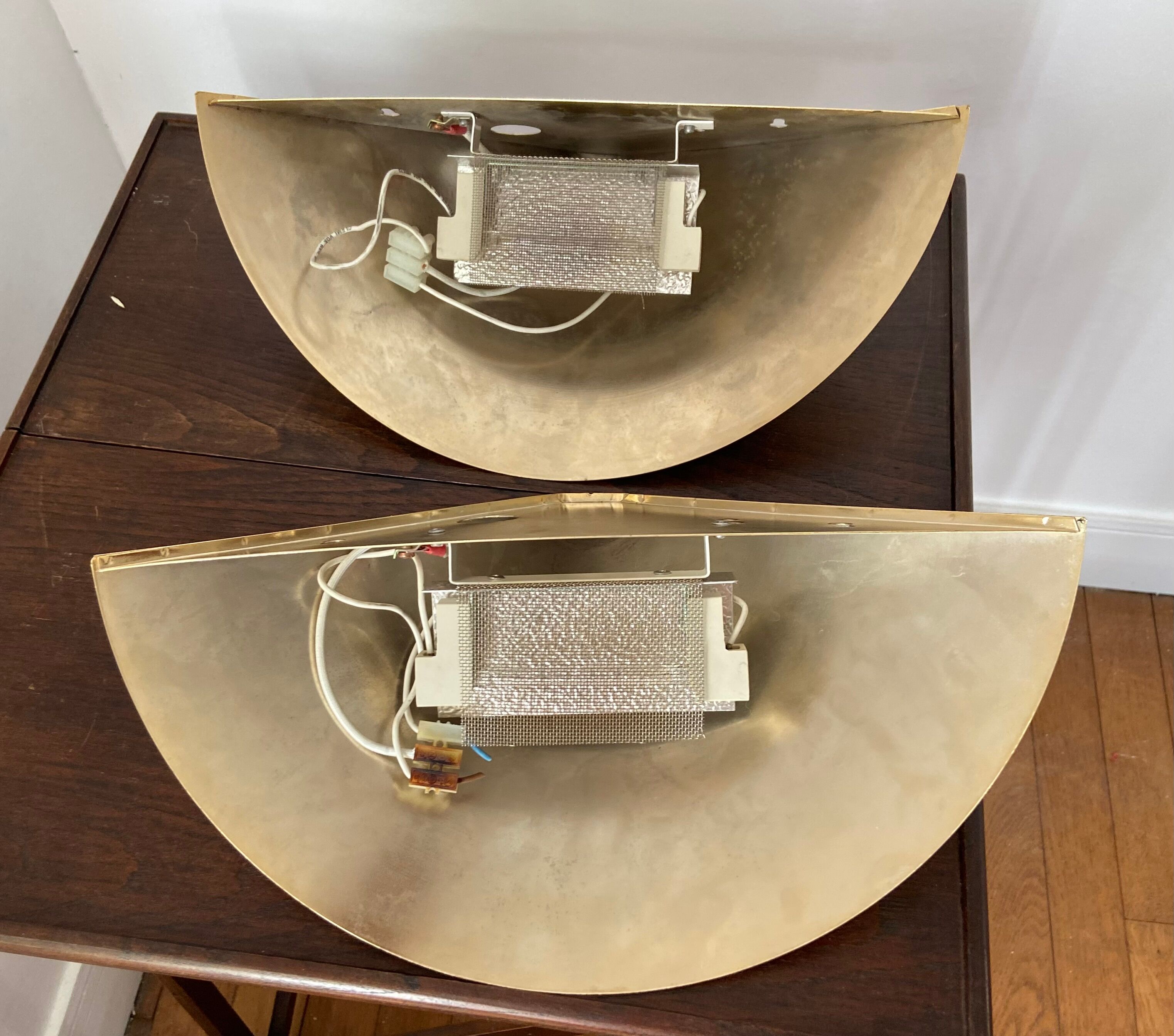Pair of brass sconces