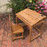 School desk with wooden chair