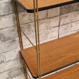 Shelf 1950 to 60 string wood veneer with rod on the edge of the shelf h60x17x50