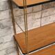 Shelf 1950 to 60 string wood veneer with rod on the edge of the shelf h60x17x50