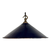 Industrial British Dark Blue Enamel Factory Pendant Lamp, 1950s