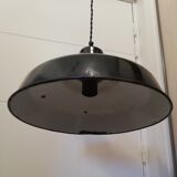 Hanging lamp in black enamelled sheet metal