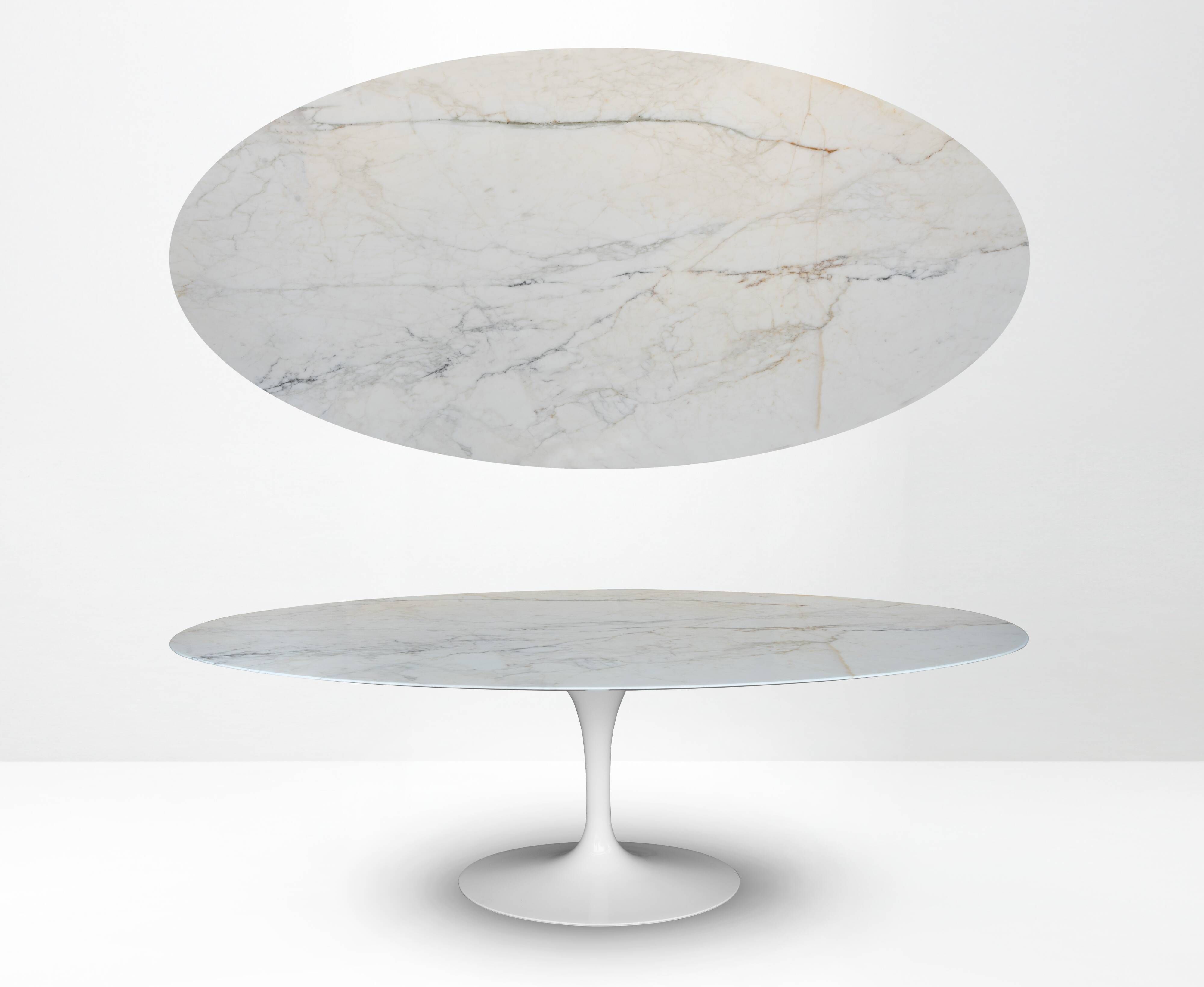 Original oval Knoll Tulip (244x137) Calacatta Gold (Oro) Eero Saarinen